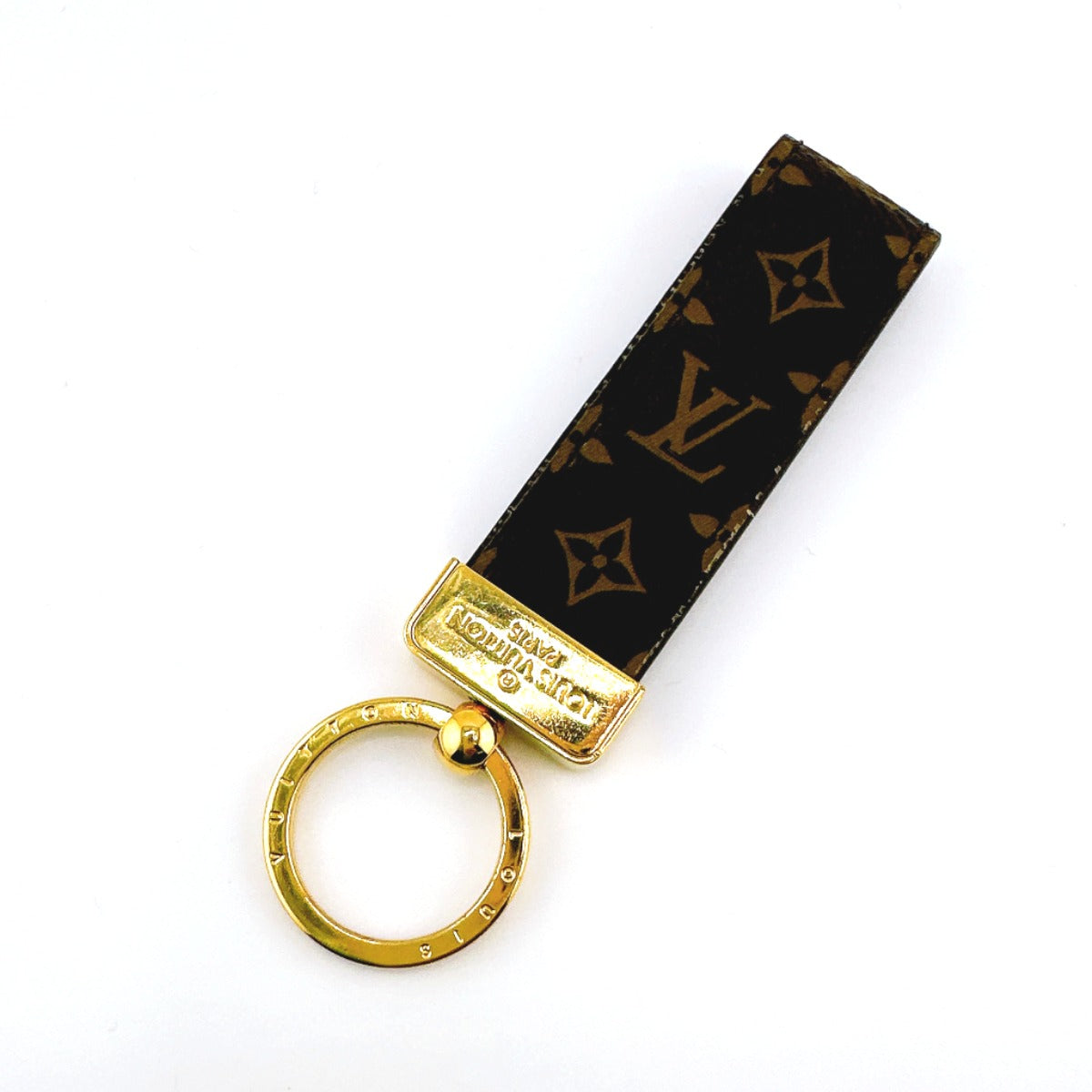 Louis Vuitton Charm M65221 Monogram Canvas Brown Porto Cre Dragonne Monogram Key Ring Women