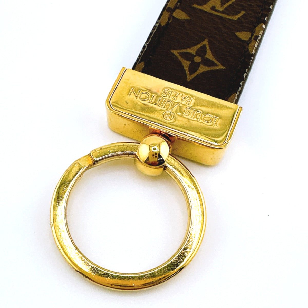 Louis Vuitton Charm M65221 Monogram Canvas Brown Porto Cre Dragonne Monogram Key Ring Women