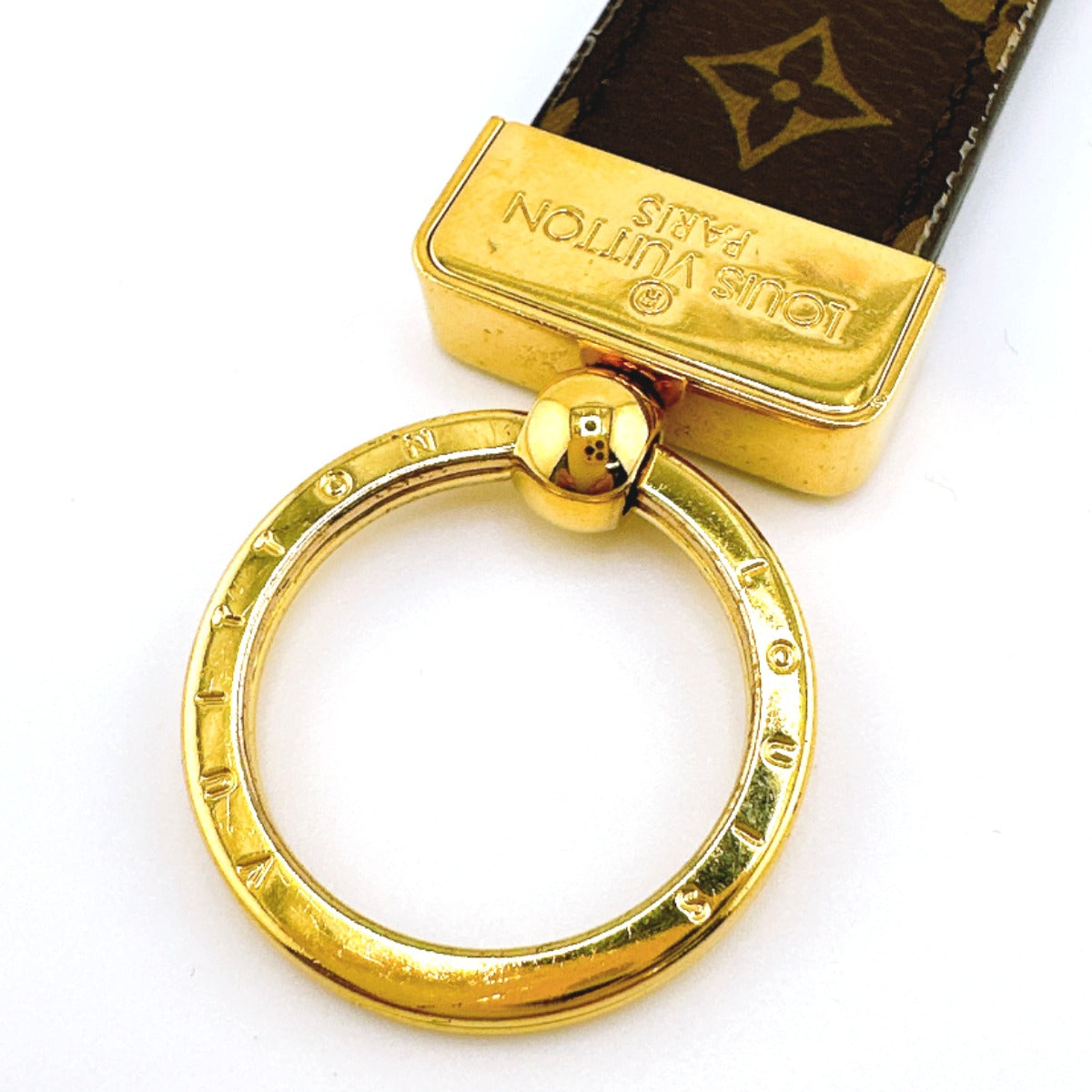 Louis Vuitton Charm M65221 Monogram Canvas Brown Porto Cre Dragonne Monogram Key Ring Women