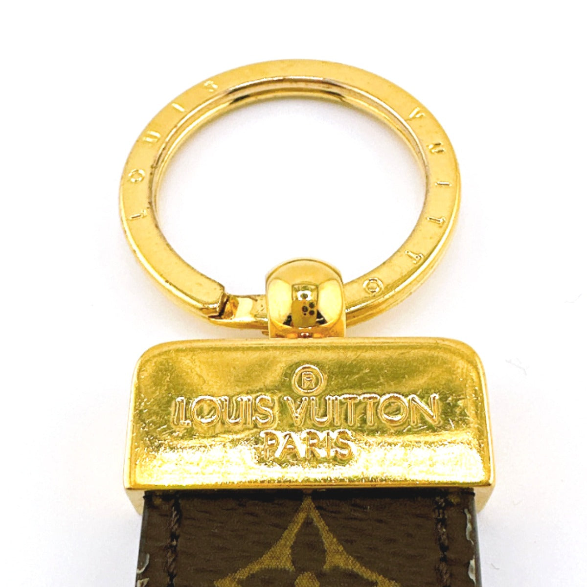 Louis Vuitton Charm M65221 Monogram Canvas Brown Porto Cre Dragonne Monogram Key Ring Women