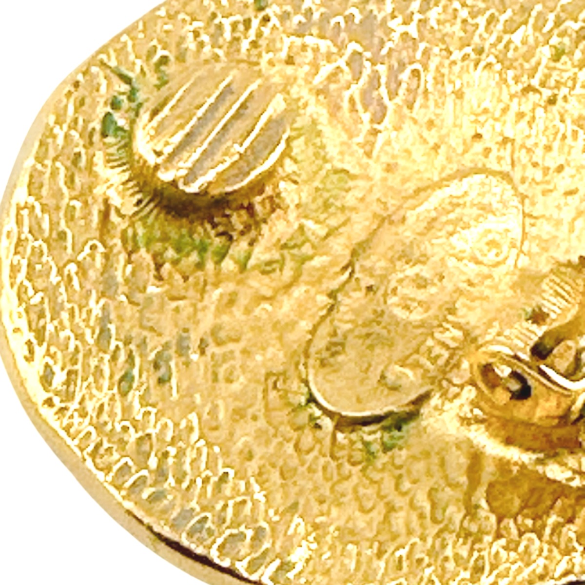 Chanel Earring Gold Plated Gold Vintage Circle Logo Cambon Women