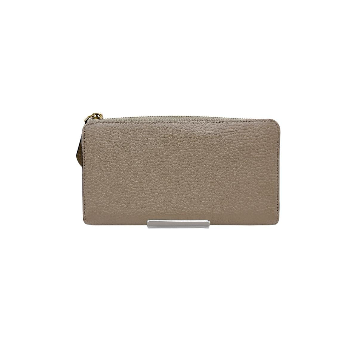 Louis Vuitton Long Wallet Purse M63104 Cowhide Beige L-Shaped Fastener Taurillon Clemence Leather