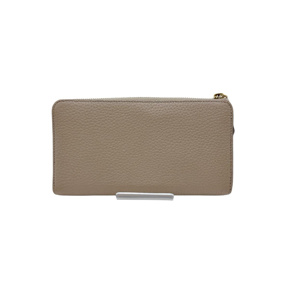 Louis Vuitton Long Wallet Purse M63104 Cowhide Beige L-Shaped Fastener Taurillon Clemence Leather