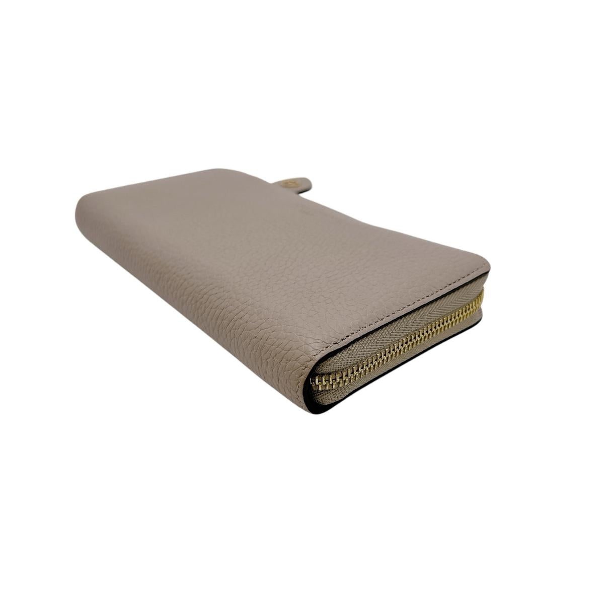 Louis Vuitton Long Wallet Purse M63104 Cowhide Beige L-Shaped Fastener Taurillon Clemence Leather