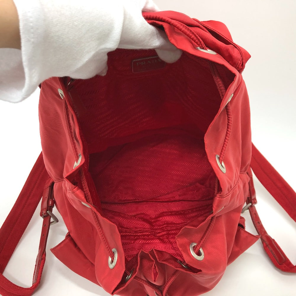 Prada Backpack Nylon Red With Logo Women