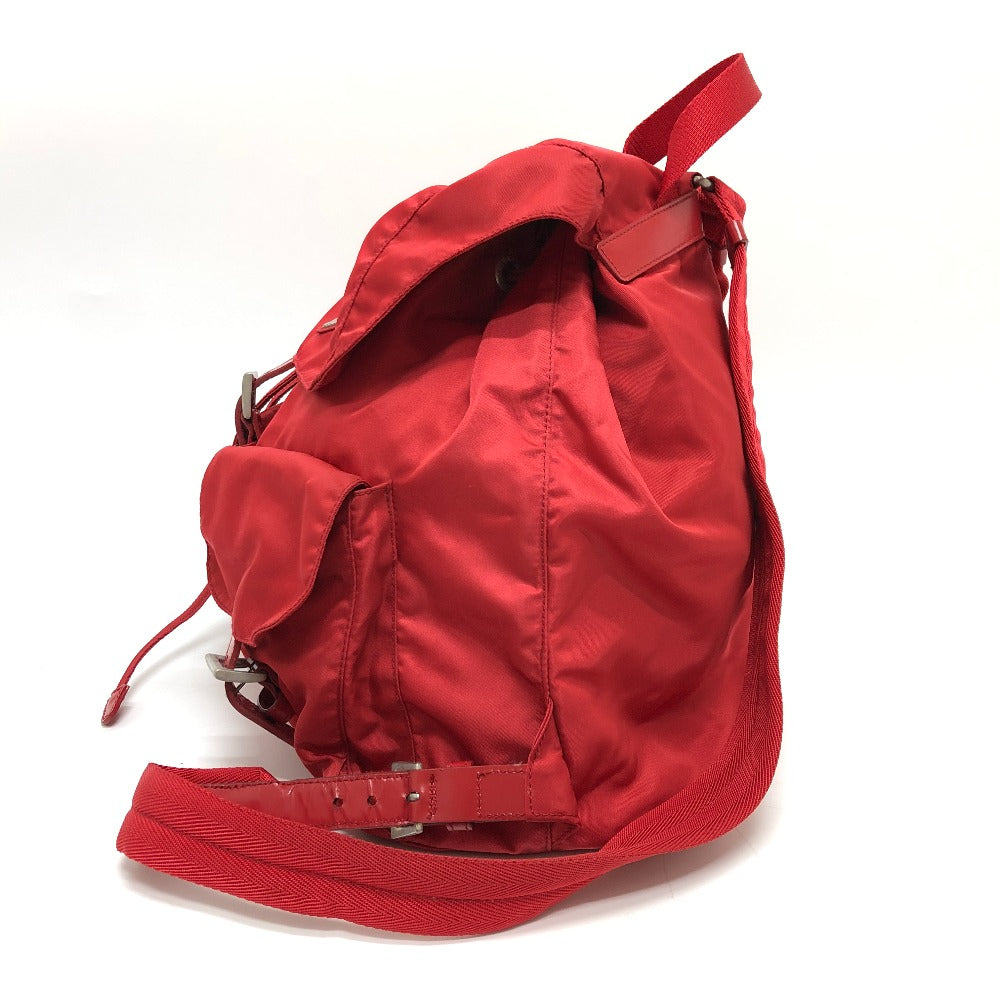 Prada Backpack Nylon Red With Logo Women