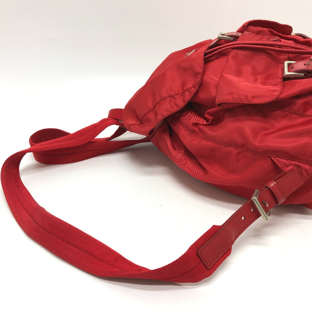Prada Backpack Nylon Red With Logo Women