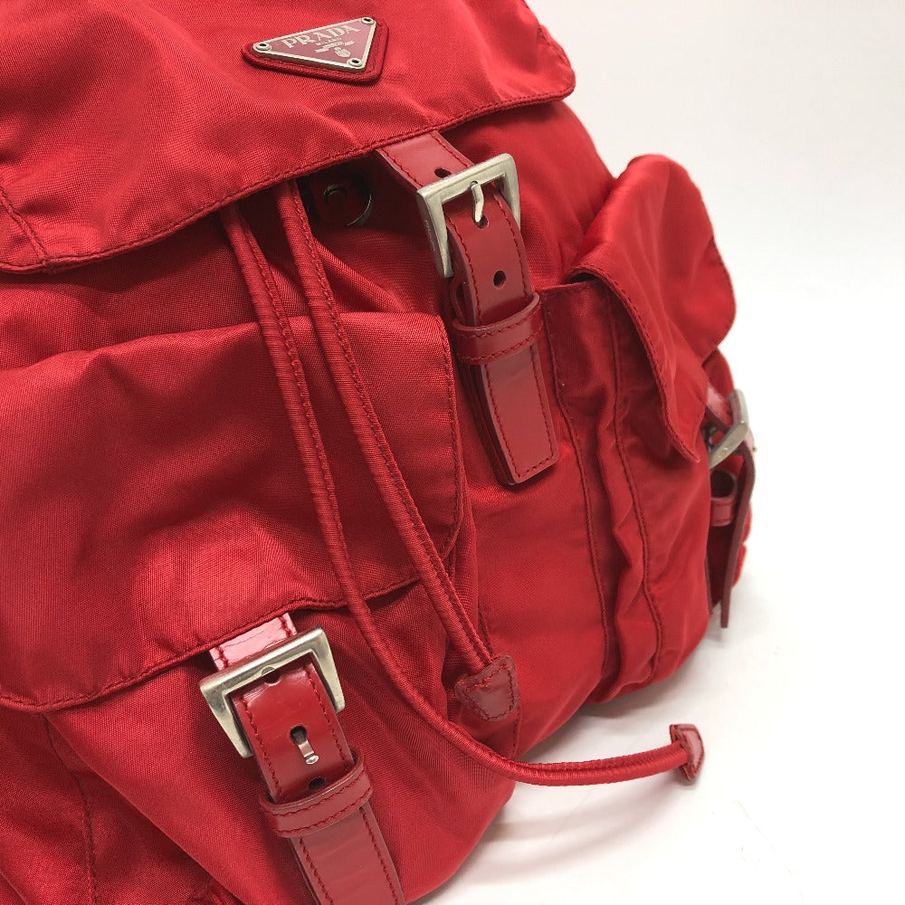Prada Backpack Nylon Red With Logo Women