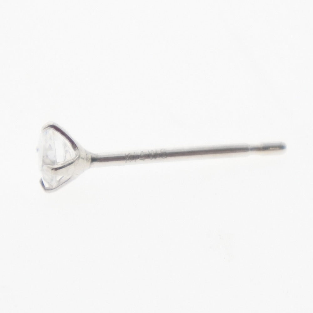Jewelry Pierce 14K White Gold, Diamond Silver Stud Earring Around0.08Ct Women