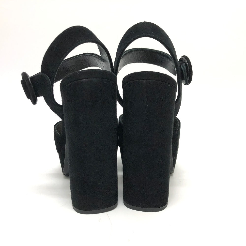Prada Sandals 1Xp882 Suede Black Strap Women 36
