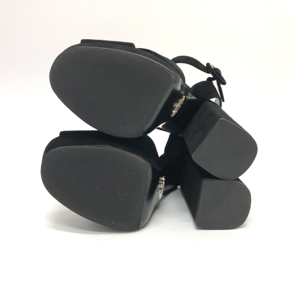 Prada Sandals 1Xp882 Suede Black Strap Women 36