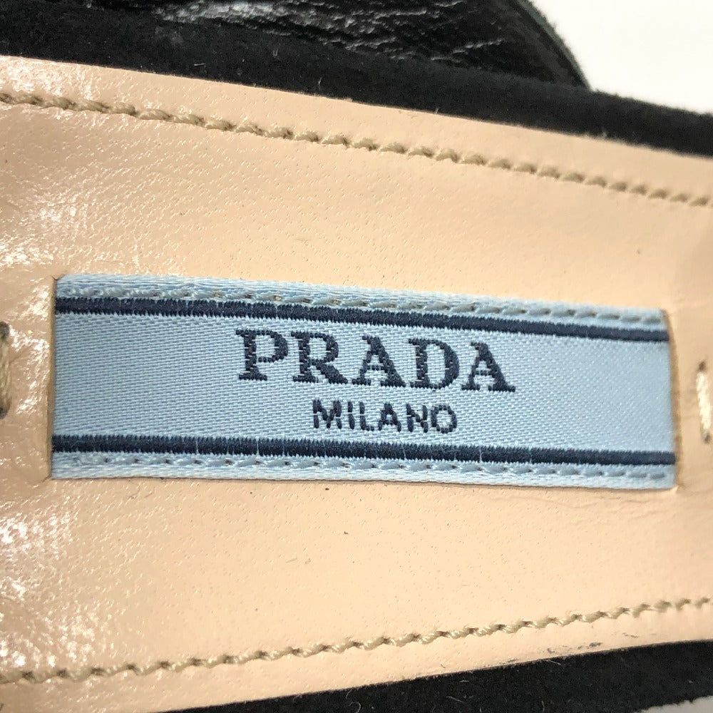 Prada Sandals 1Xp882 Suede Black Strap Women 36