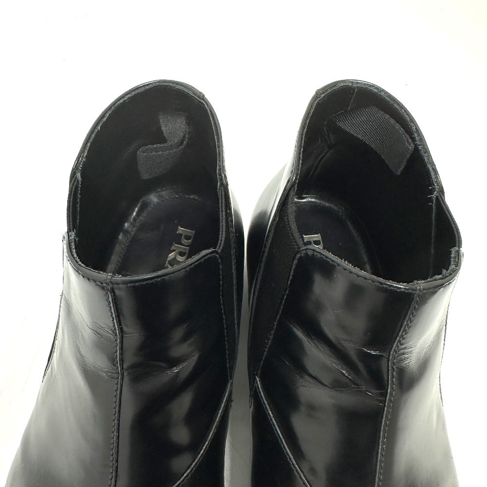 Prada Boots Calf Leather Black Side Gore Mens 7 1/2
