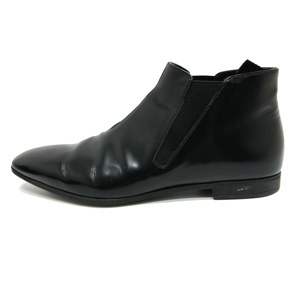 Prada Boots Calf Leather Black Side Gore Mens 7 1/2