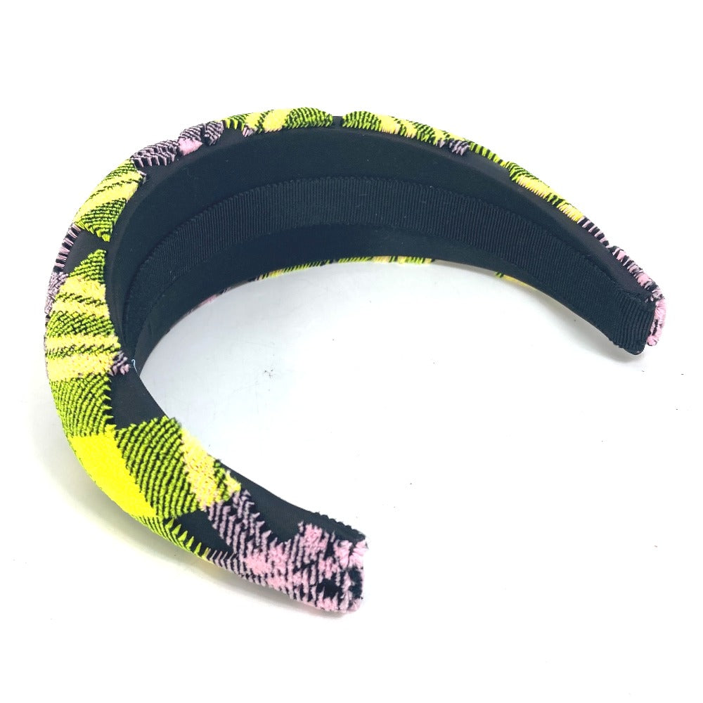 Prada Hair Accessory Nylon Yellow Pile Triangle Logo Plate Women