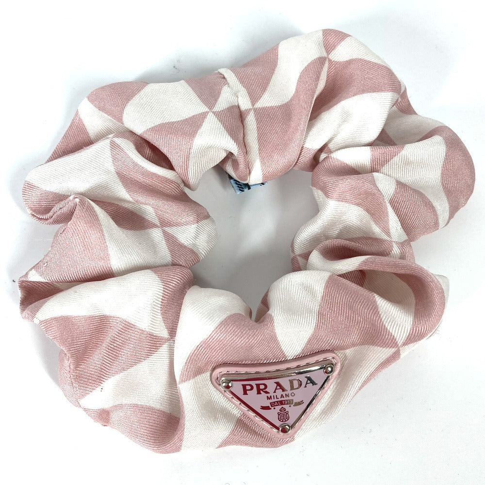 Prada Hair Accessory 1If015 Nylon Pink Triangle Logo Plate Logo Women