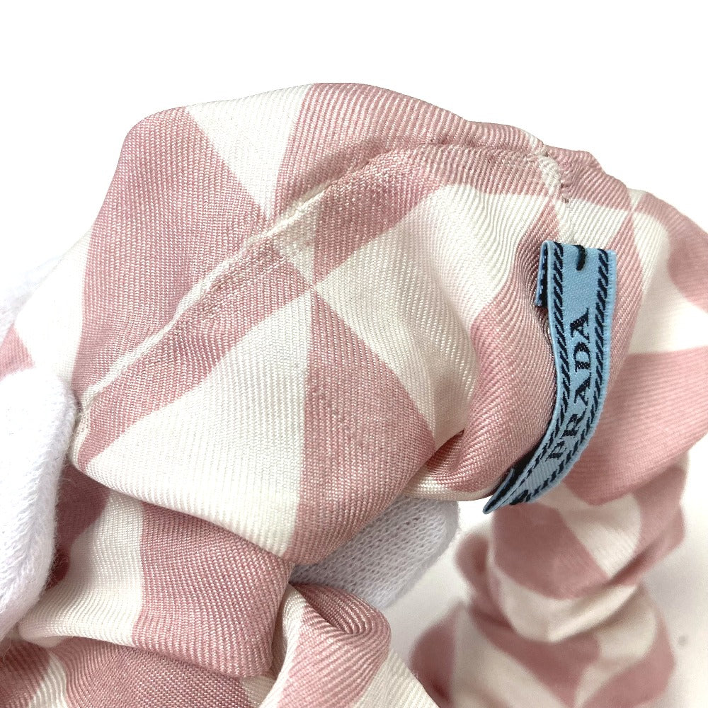 Prada Hair Accessory 1If015 Nylon Pink Triangle Logo Plate Logo Women