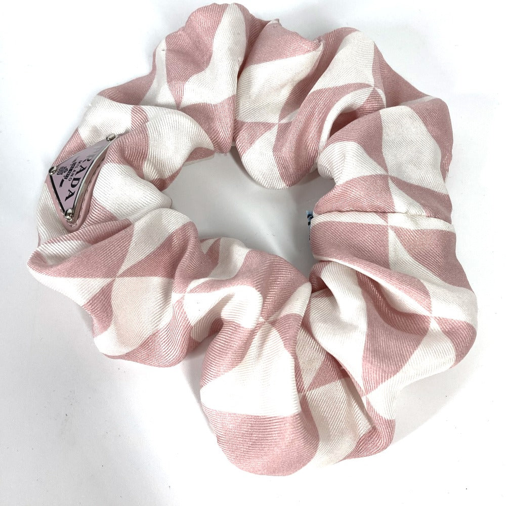 Prada Hair Accessory 1If015 Nylon Pink Triangle Logo Plate Logo Women