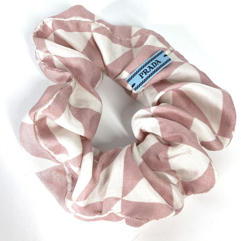 Prada Hair Accessory 1If015 Nylon Pink Triangle Logo Plate Logo Women