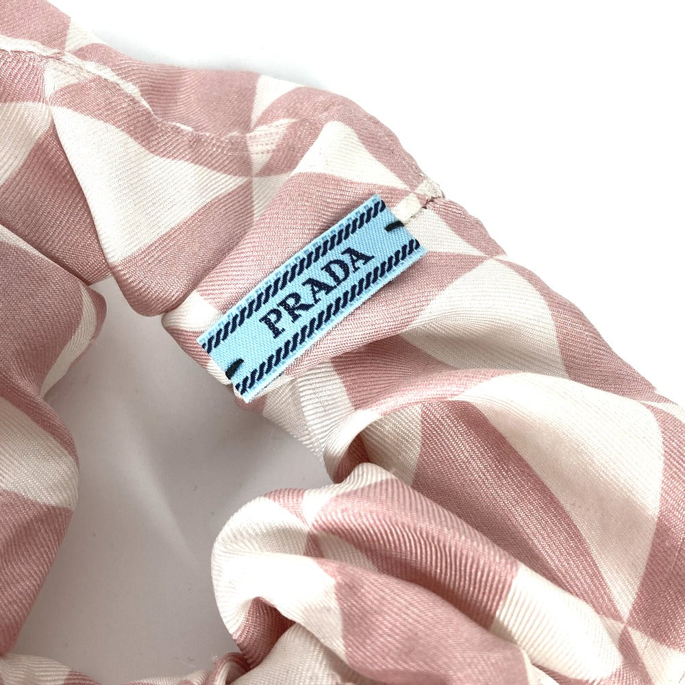 Prada Hair Accessory 1If015 Nylon Pink Triangle Logo Plate Logo Women