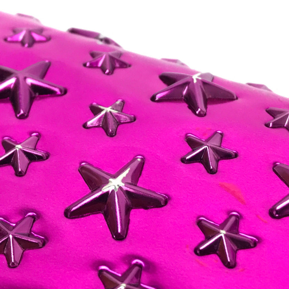 Jimmy Choo Long Wallet Purse 163Filipa.Cim Patent Leather Metallic Purple Star Stud Filipa Wallet
