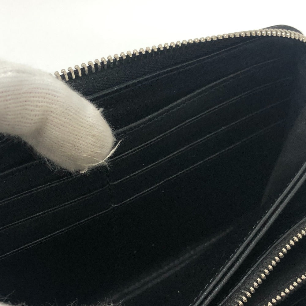 Givenchy Long Wallet Purse Leather Black Front Logo Mens