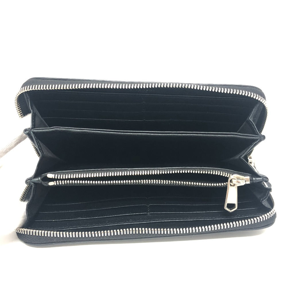 Givenchy Long Wallet Purse Leather Black Front Logo Mens