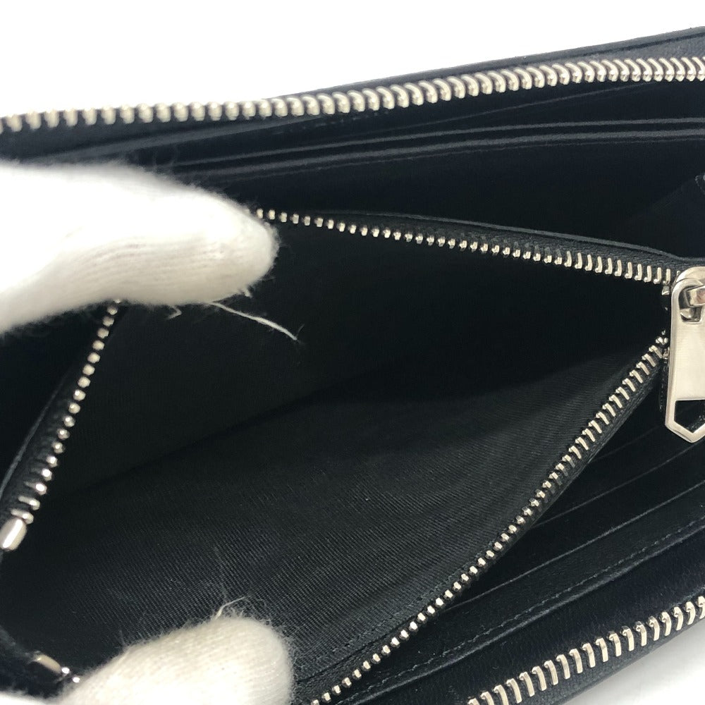 Givenchy Long Wallet Purse Leather Black Front Logo Mens
