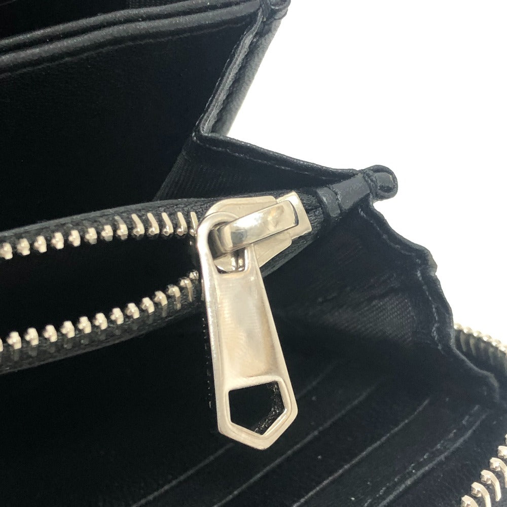 Givenchy Long Wallet Purse Leather Black Front Logo Mens
