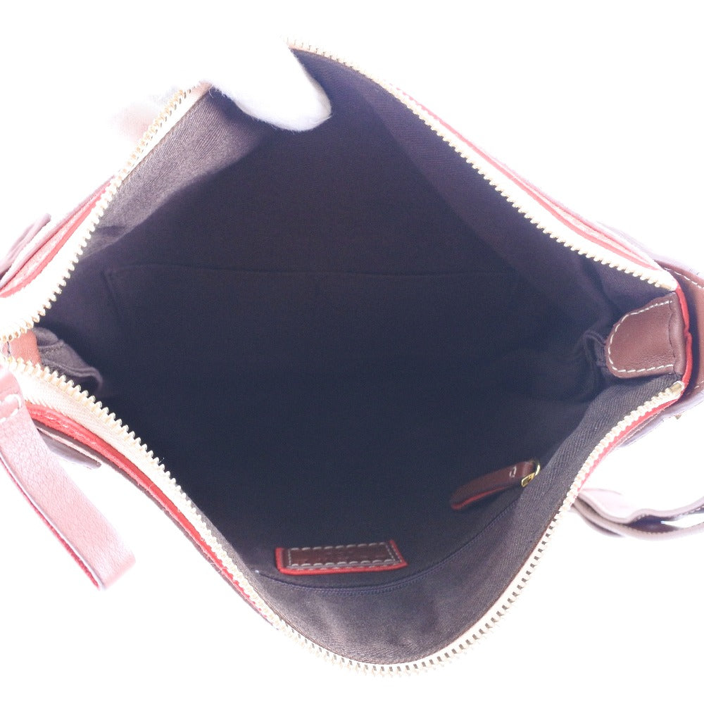 Loewe Shoulder Bag Suede Brown Pin Batch Women