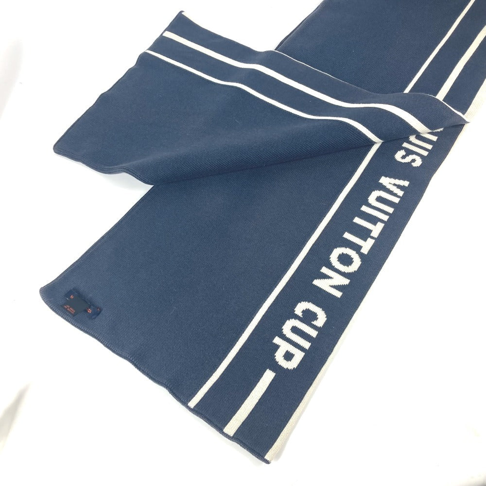 Louis Vuitton Scarf Cotton, Cashmere Navy Louis Vuitton Cup Lvcup Logo Mens