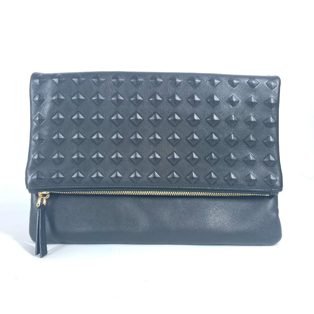 Mcm Clutch Bag Leather Black Logo