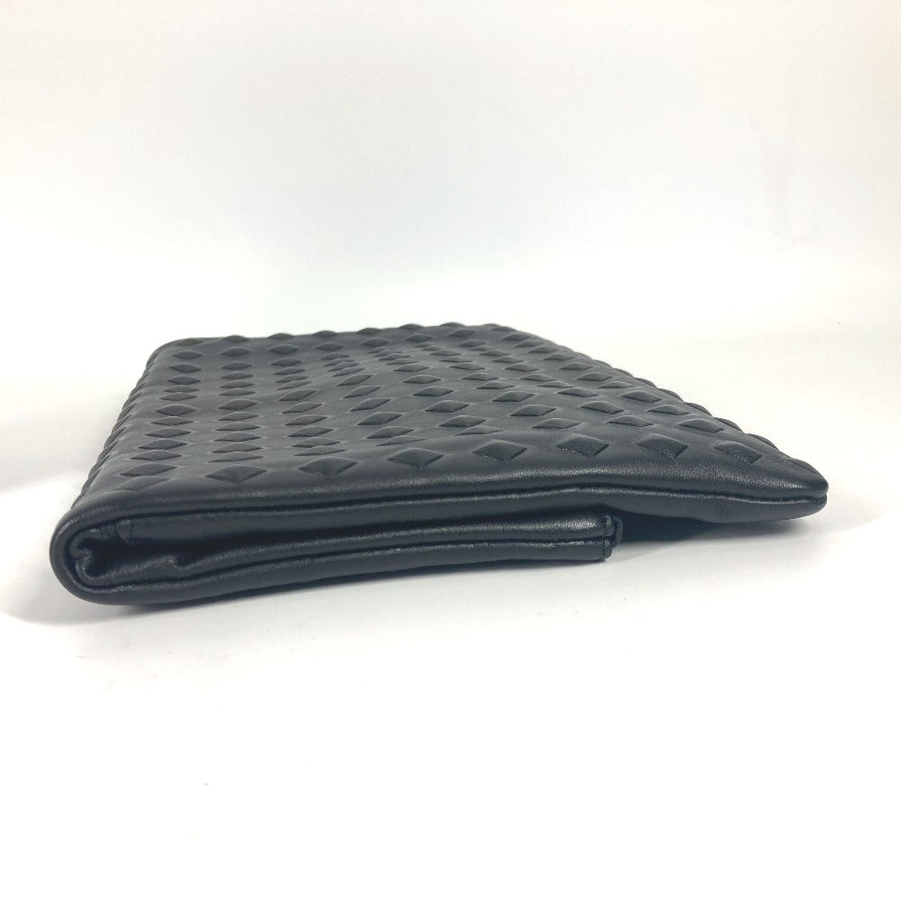 Mcm Clutch Bag Leather Black Logo