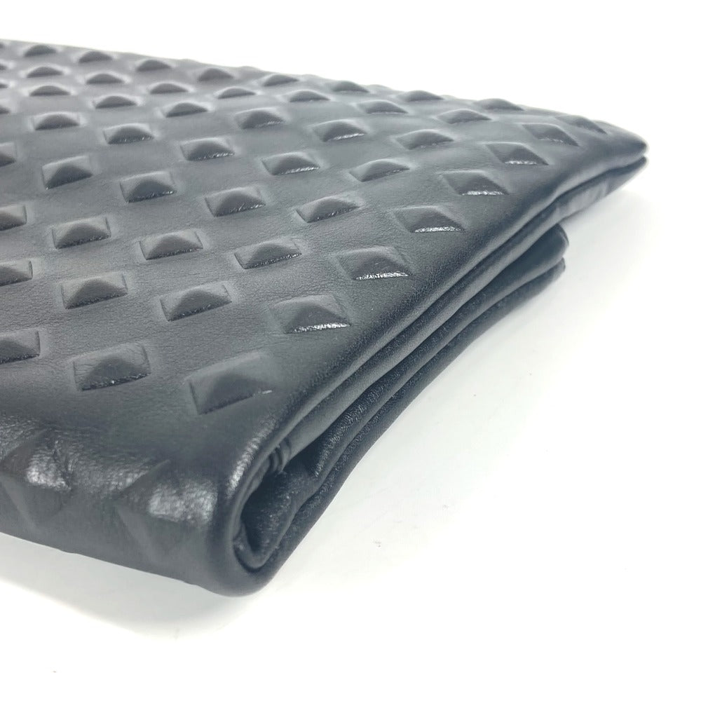 Mcm Clutch Bag Leather Black Logo