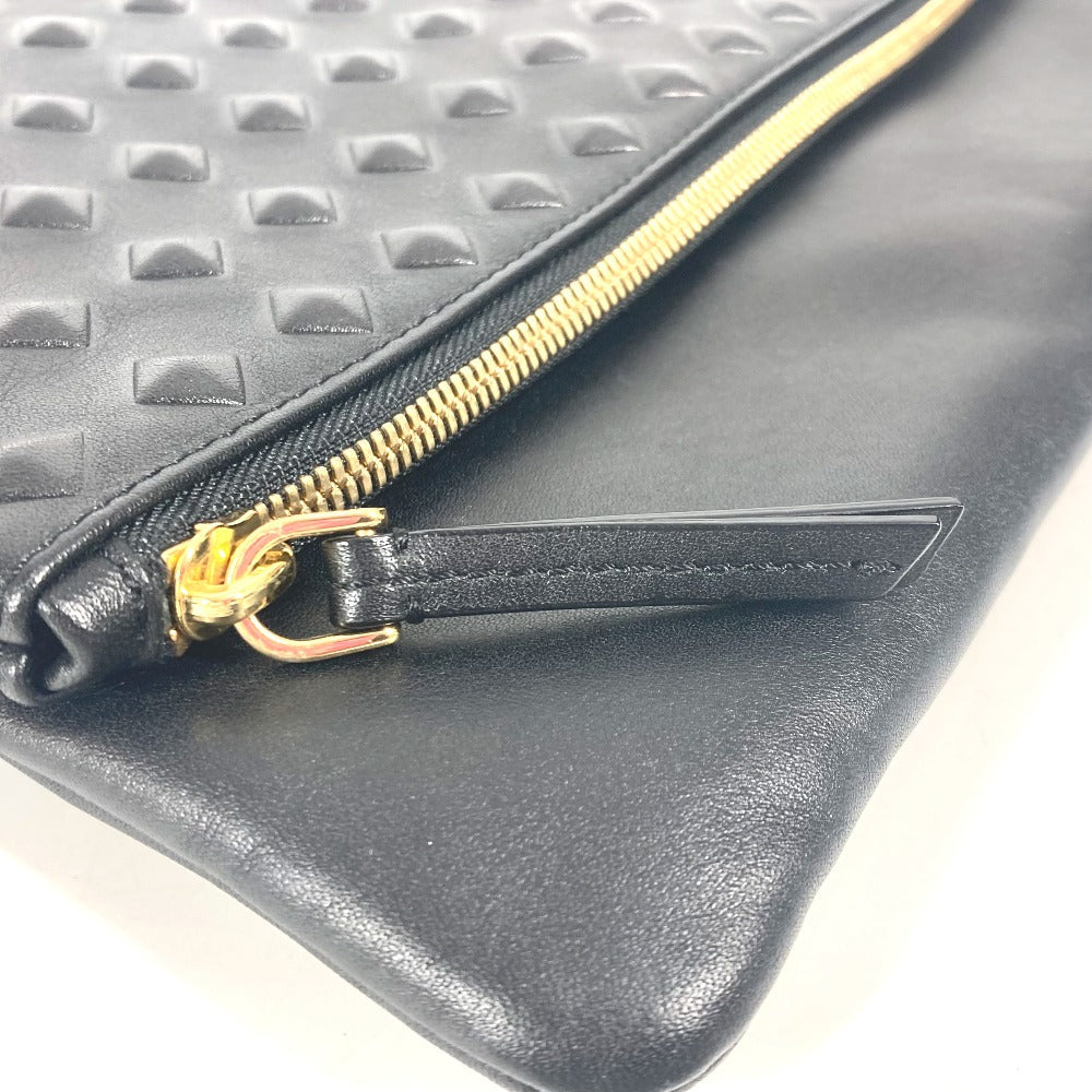 Mcm Clutch Bag Leather Black Logo