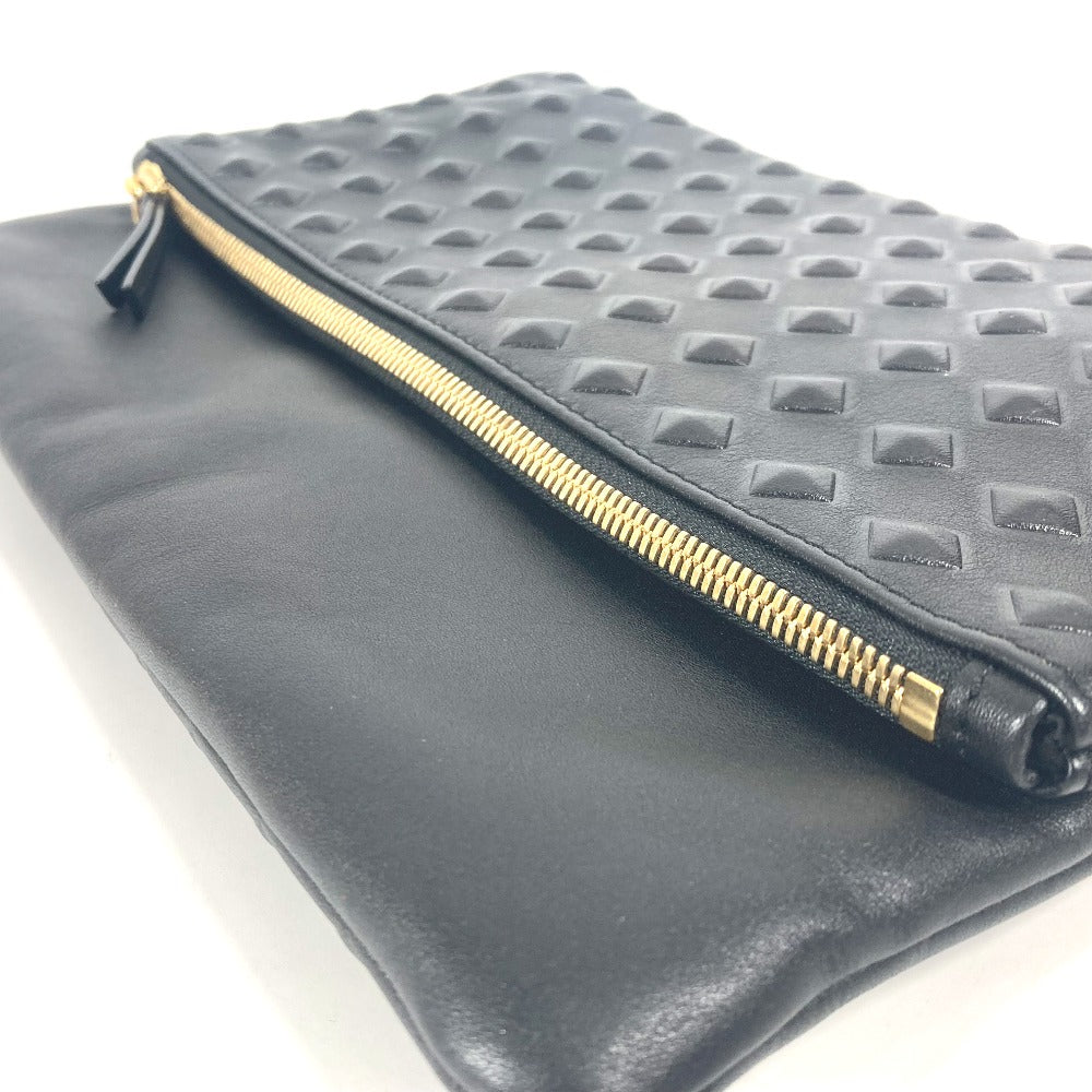 Mcm Clutch Bag Leather Black Logo