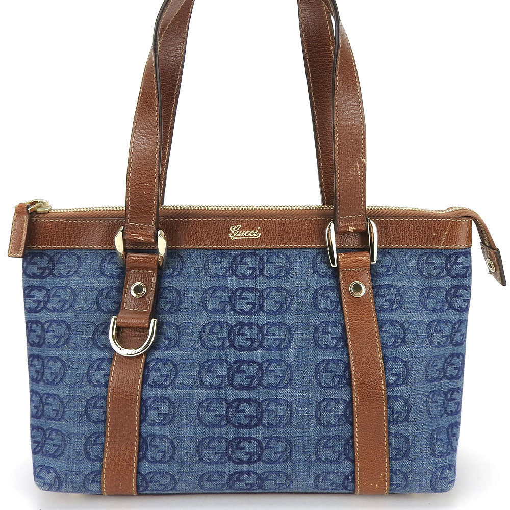 Gucci Handbag 141471 Denim Blue Interlocking Women