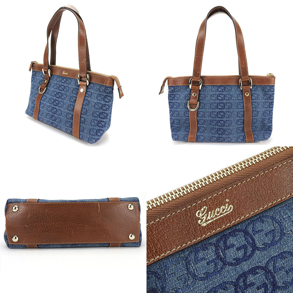 Gucci Handbag 141471 Denim Blue Interlocking Women