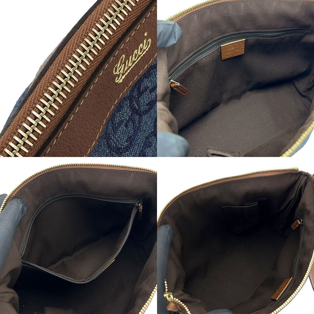 Gucci Handbag 141471 Denim Blue Interlocking Women