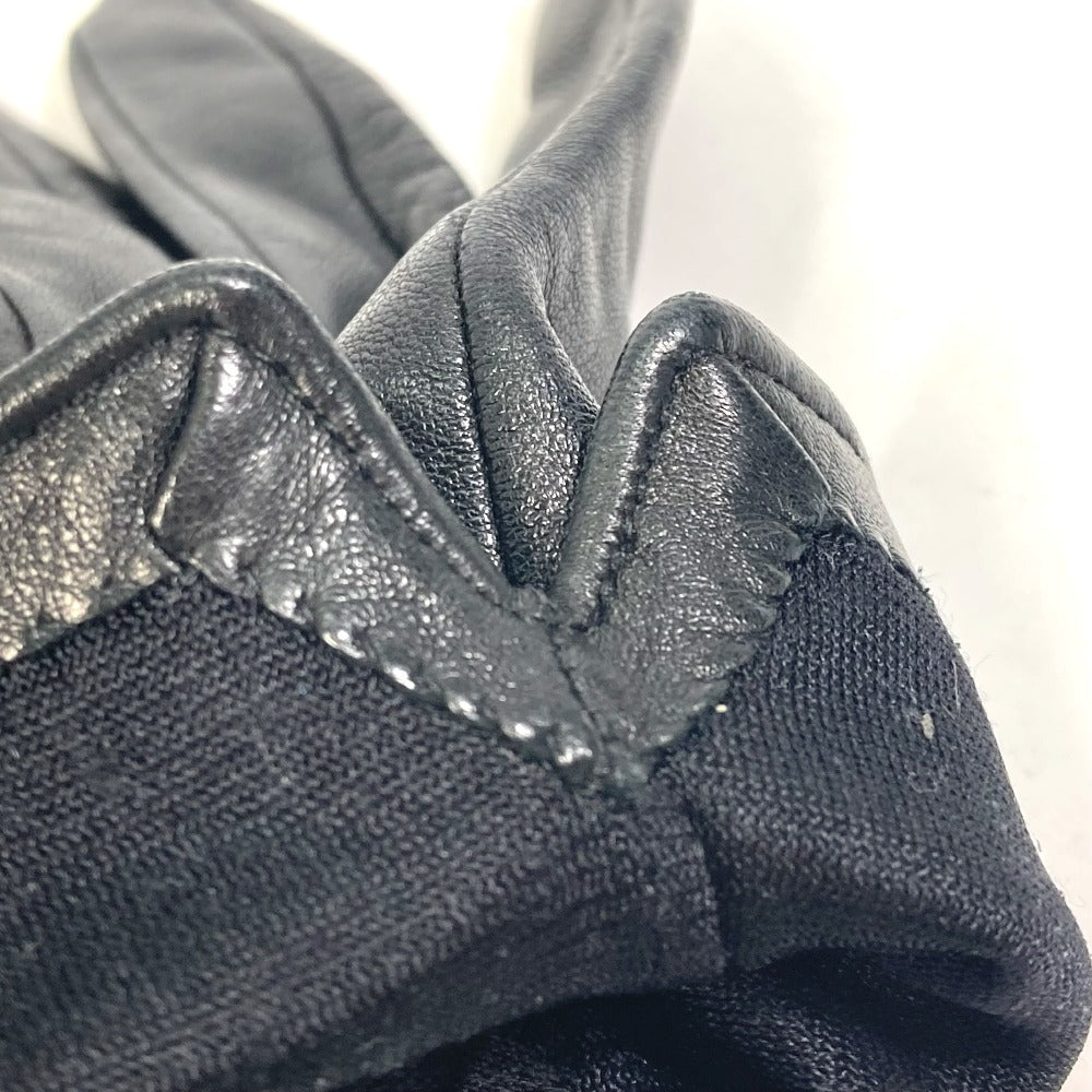 Louis Vuitton Gloves M75555 Leather Black Apparel Logo Women