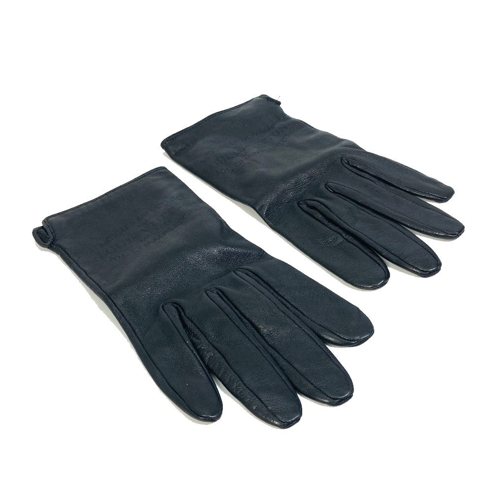 Louis Vuitton Gloves M75555 Leather Black Apparel Logo Women