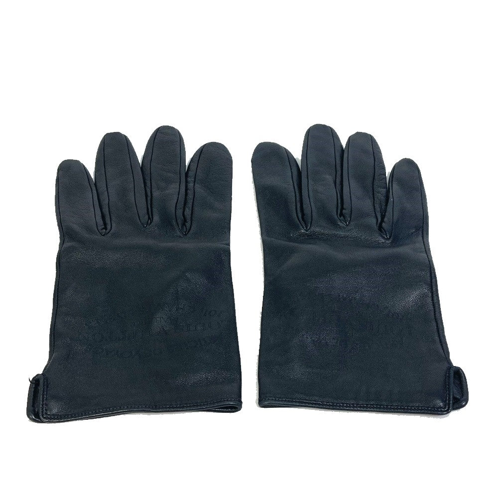 Louis Vuitton Gloves M75555 Leather Black Apparel Logo Women