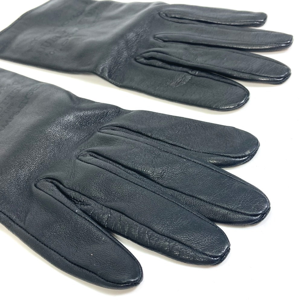 Louis Vuitton Gloves M75555 Leather Black Apparel Logo Women