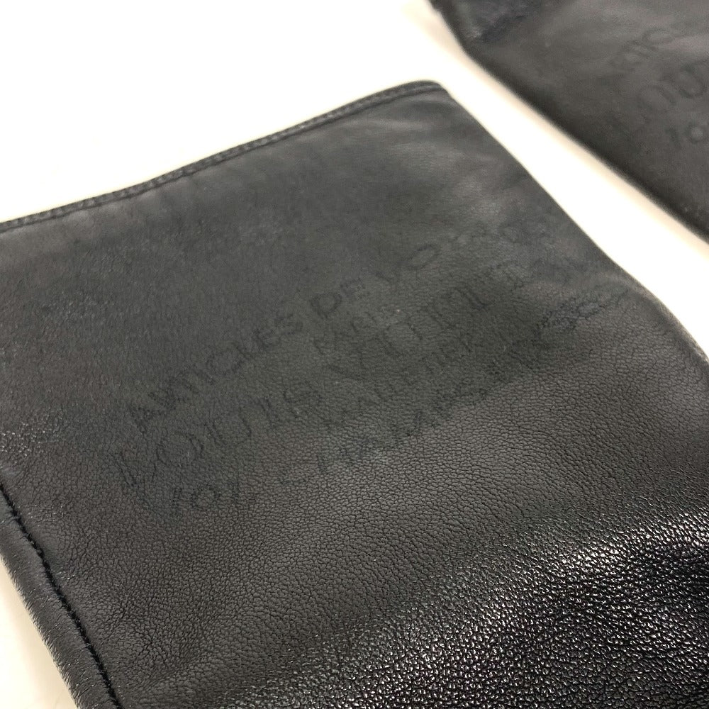 Louis Vuitton Gloves M75555 Leather Black Apparel Logo Women