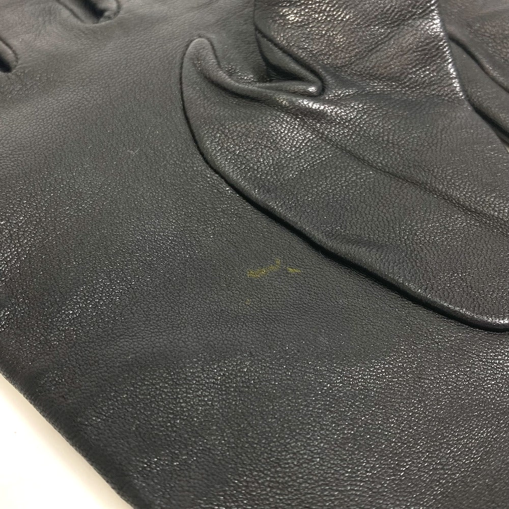 Louis Vuitton Gloves M75555 Leather Black Apparel Logo Women