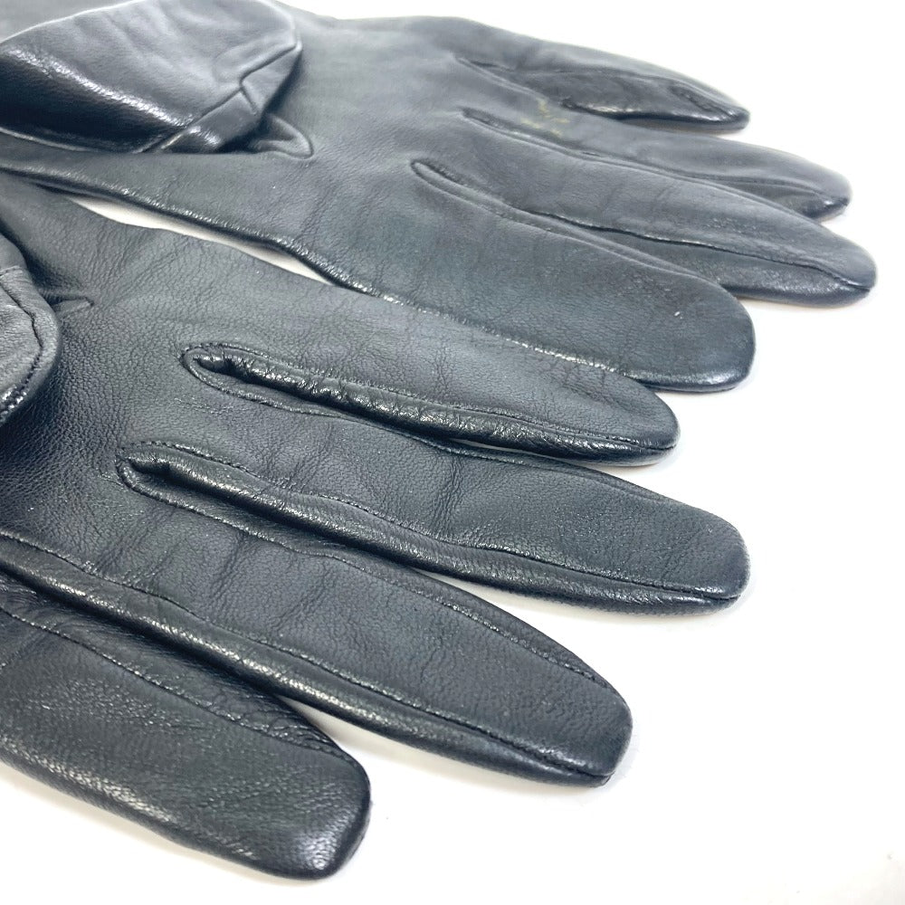 Louis Vuitton Gloves M75555 Leather Black Apparel Logo Women