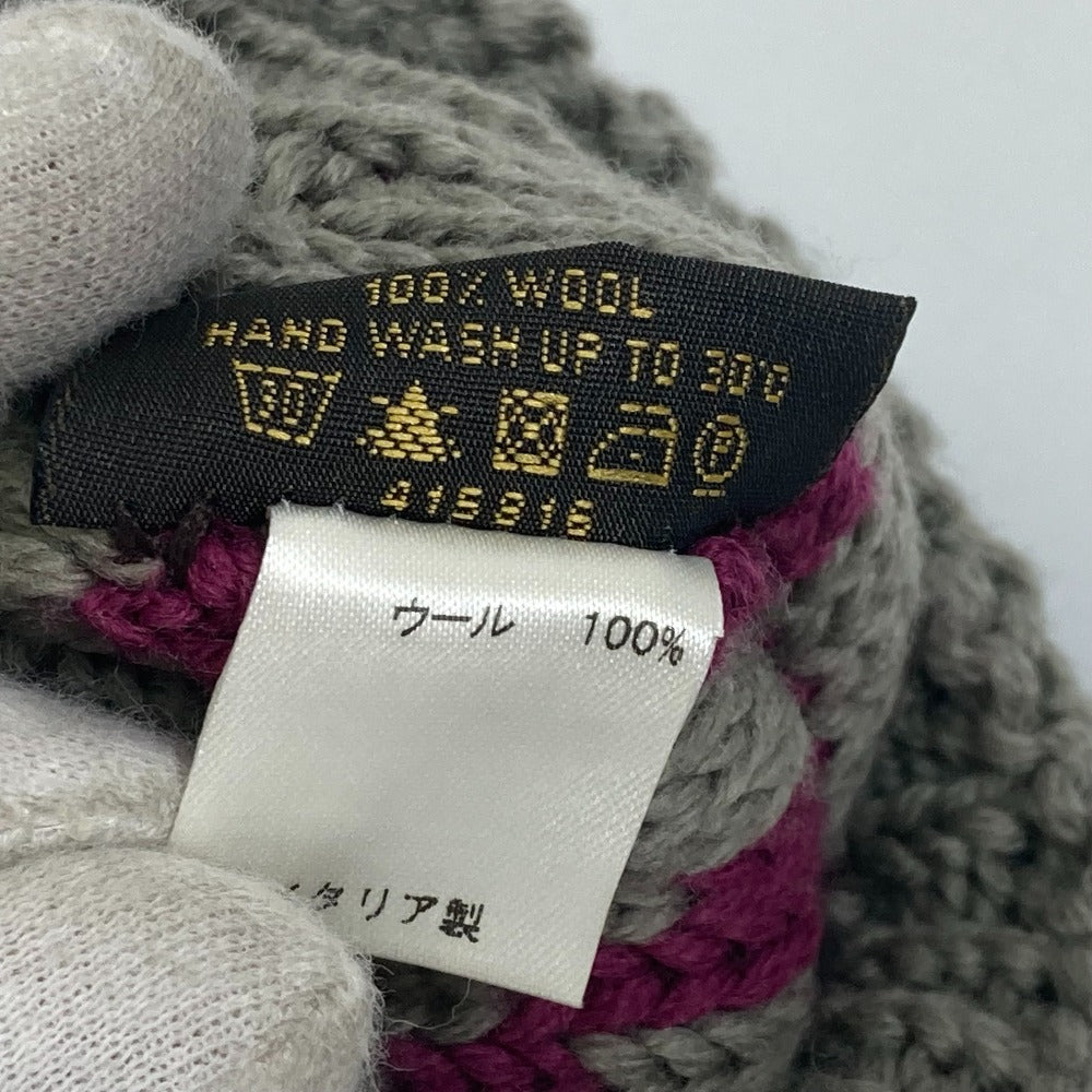 Louis Vuitton Gloves L72766 Wool Purple Monogram Knit Mittens Moffle Grand Floor Women