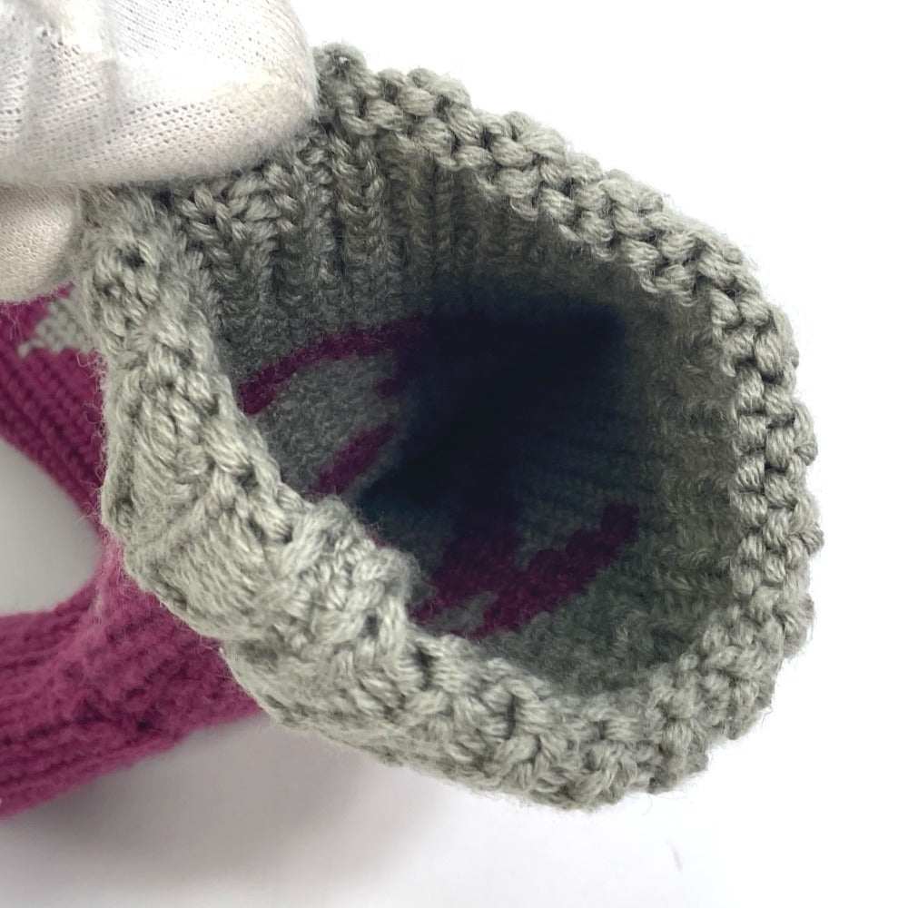 Louis Vuitton Gloves L72766 Wool Purple Monogram Knit Mittens Moffle Grand Floor Women