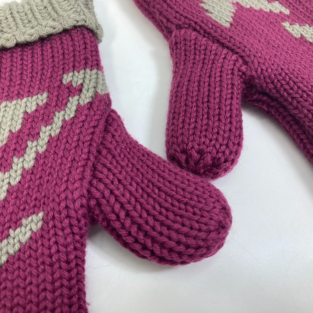 Louis Vuitton Gloves L72766 Wool Purple Monogram Knit Mittens Moffle Grand Floor Women