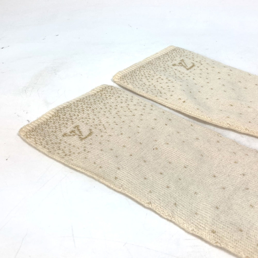 Louis Vuitton Glove Cashmere, Acetate Ivorytype Logo Gonpoliana Glitter Lv Women 22